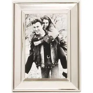 212 MAIN Brushed Silver Plated 2x3 Metal Photo Frame, Modern Frames for Baby & Maternity Decor, Home Decor Accessory for Wall Display