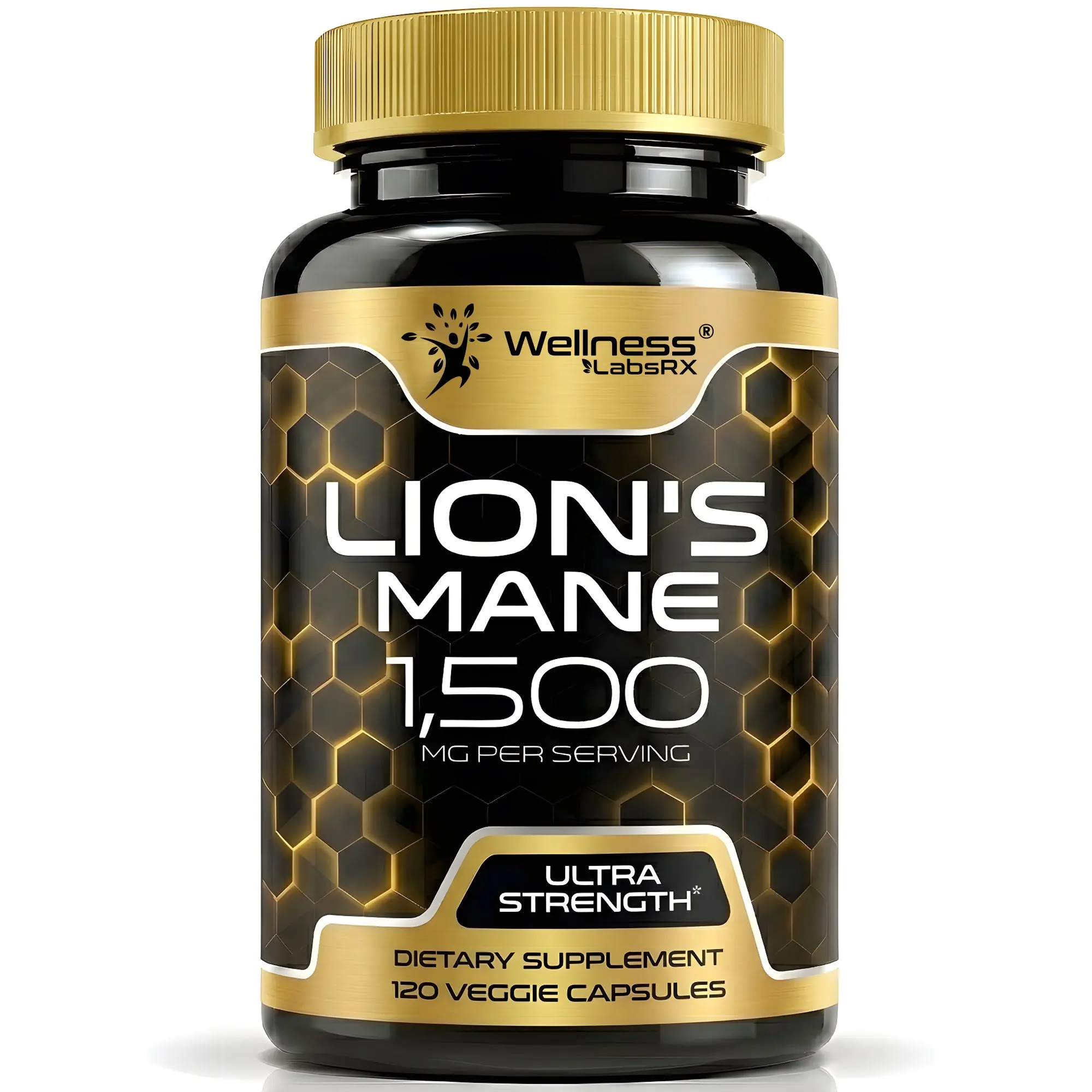 Organic Lion's Mane Functional Mushroom Dietary Supplement Capsules - 120 Count, Natural Brain Memory & Cognitive Support, Immune Health (Brain Memory & Cognitive Support Mushroom Powders & Drinks Category)