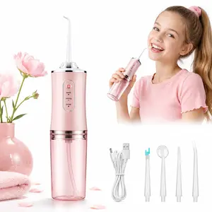 Water Dental Flosser for Teeth - 230ML Portable Cordless Oral Irrigator with 0.6mm Precision Stream, 3 Cleaning Modes & 4 Jet Tips, IPX7 Waterproof Rechargeable Dental Pick for Kids, Women & Travel
