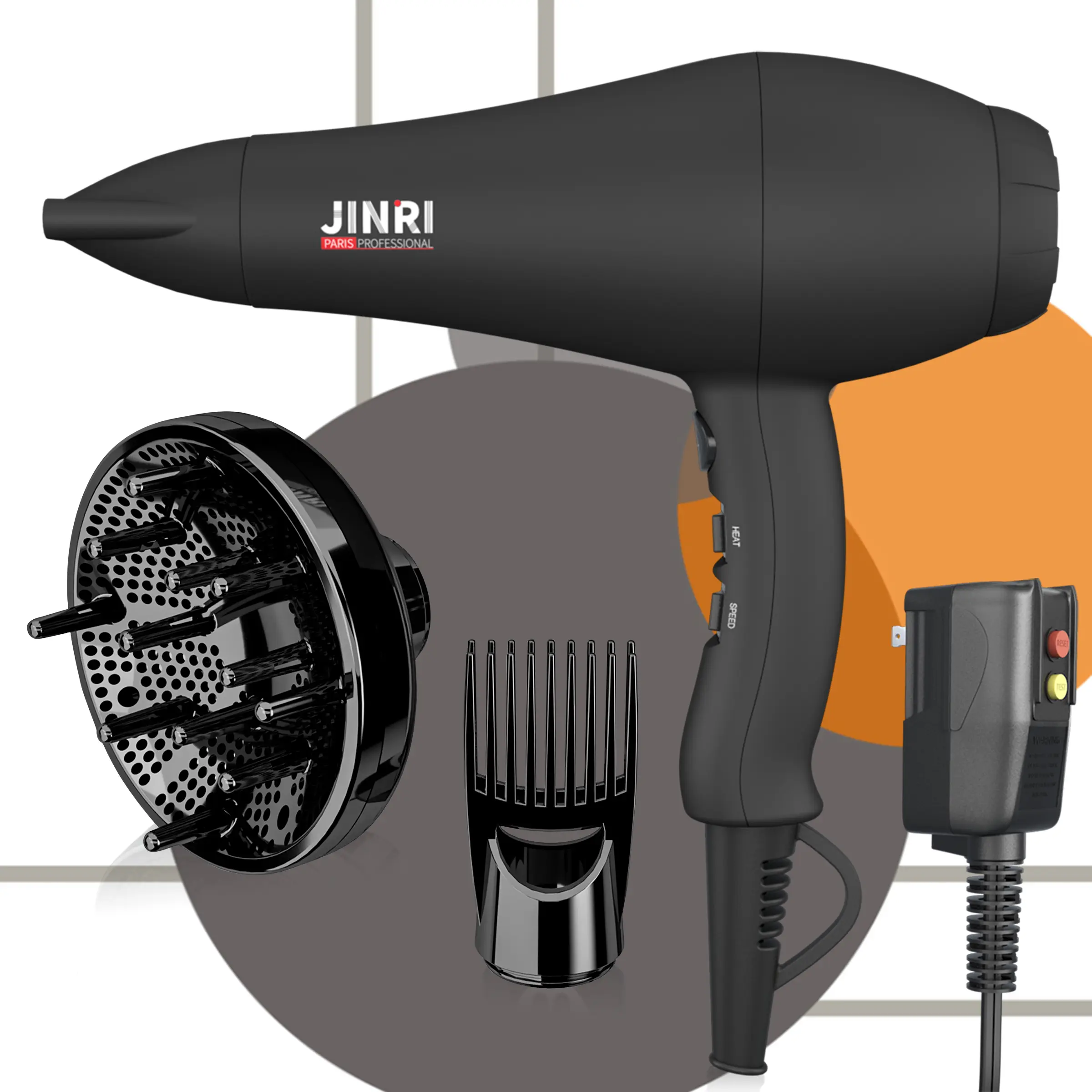 Hair Dryer 1875W, Negative Ionic Fast Dry Low Noise Blow Dryer, Professional Salon Hair Dryers with Diffuser, Concentrator, Styling Pik, 2 Speed and 3 Heat Settings tiktokshopbacktoschool