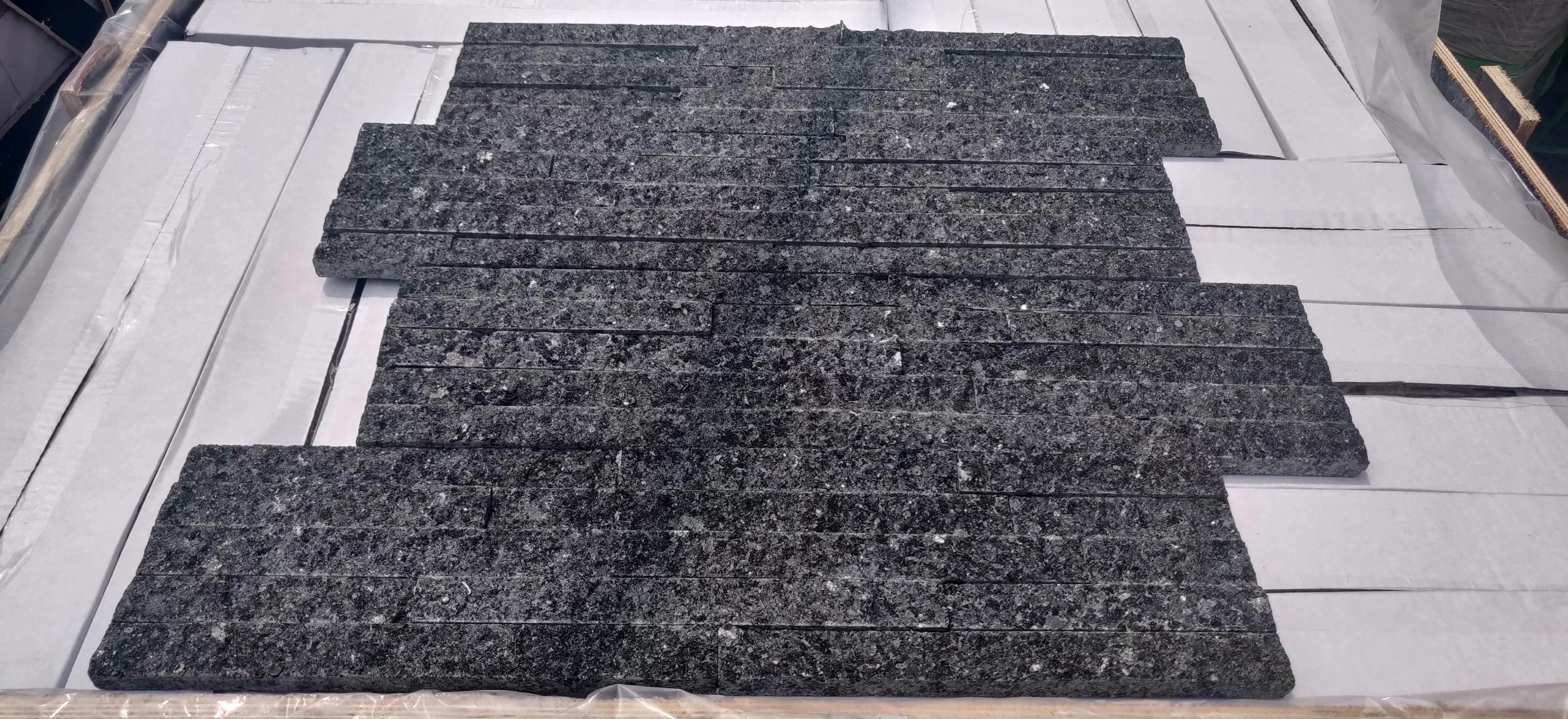 Affordable sale of natural slate stone slabs—black stacked stone decorative wall panels