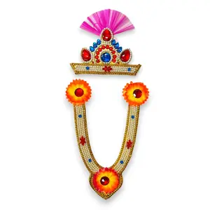 Divine Krishna & Ganesha Jewelry Set | Plastic & Beads | Perfect for Janmashtami & Ganesh Chaturthi Celebrations | Celestial Adornment