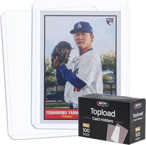 BCW 3x4 Standard Topload Card Holders | 100 Pack | Top Loaders for Cards | Rigid Card Protector | Fits Standard Size Cards Up to 35pt