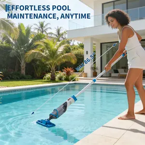 Fast-Charging Handheld Pool Vacuum, 80 Mins Continuous Runtime, Cordless Rechargeable Design for Above Ground & Inground Pools