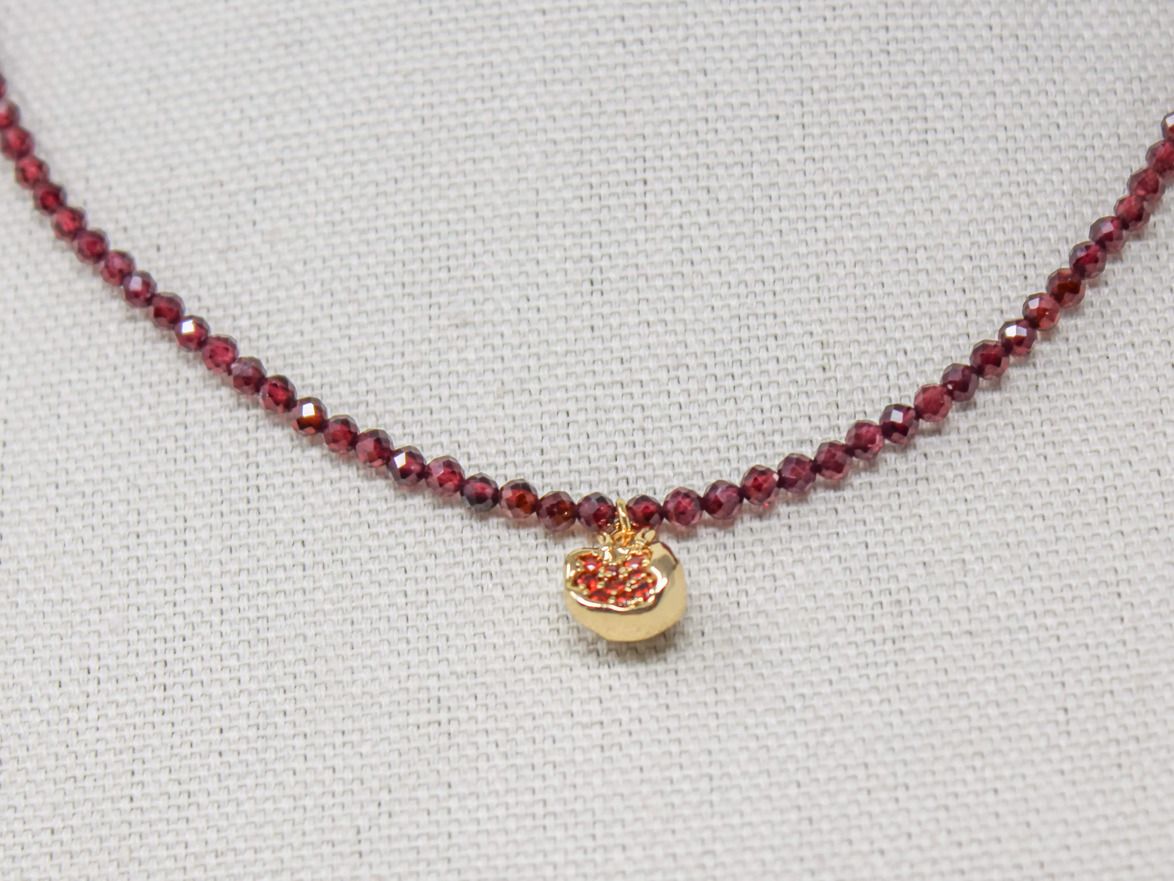 Persephone Inspired Garnet Pomegranate Necklace