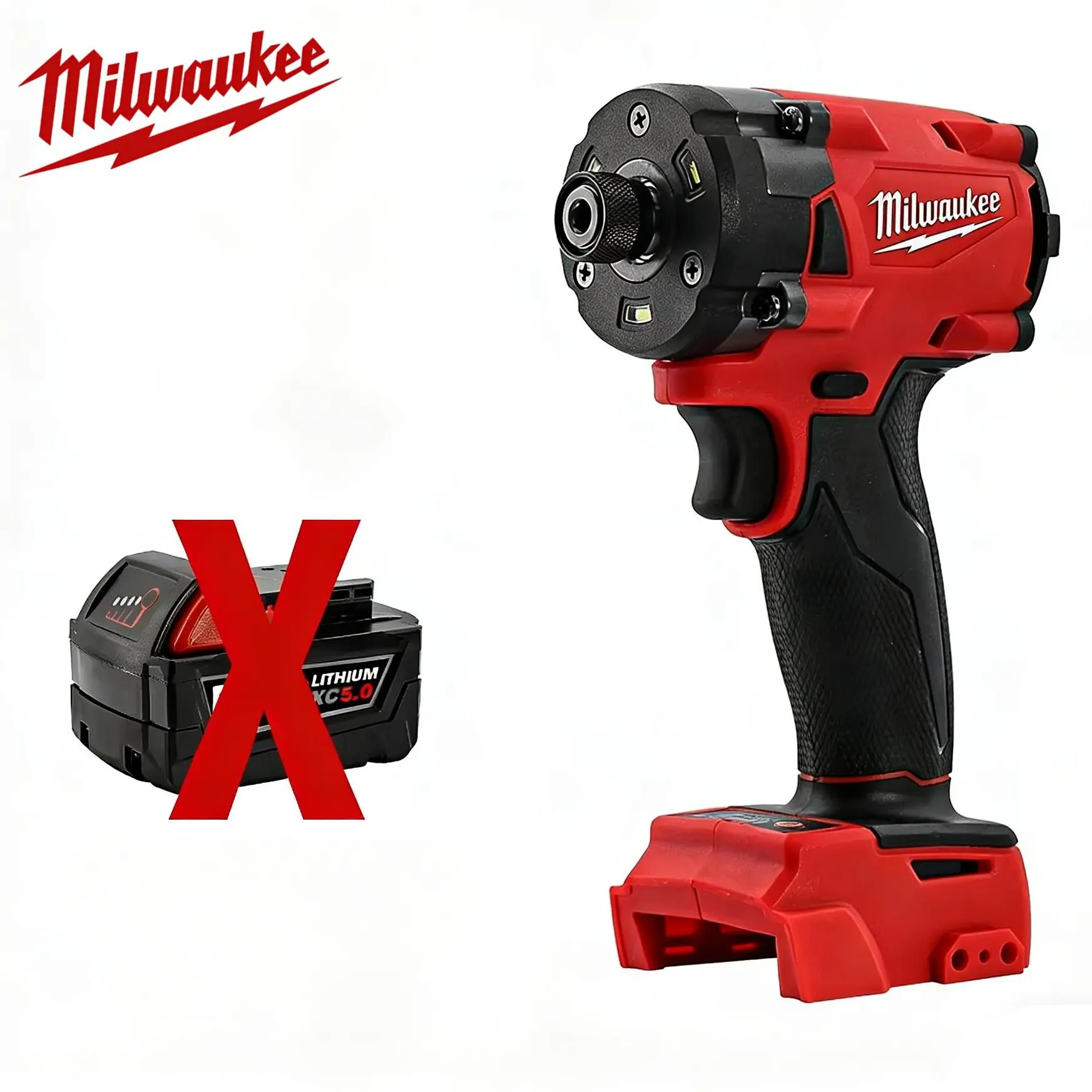 Milwaukee 18V Brushless Impact Driver with Brushless Motor, Rubber Grip - Cordless Hand Tool for Deck Building, Cabinet Installation, General Tasks