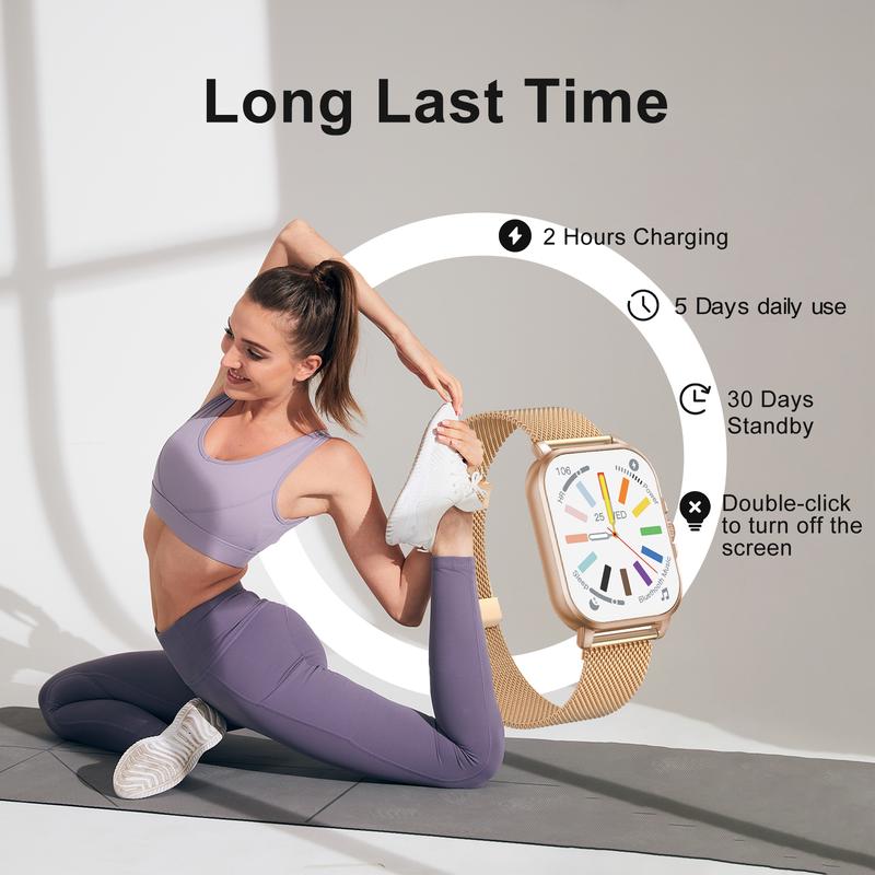 WSQ Smart Watches for Women & Men IP68 2.04 HD Touch Screen Fitness Tracker with ChatGPT AI Voice 3 Bands Step Counter Heart Rate Sleep Monitor Bluetooth GPS Wi-Fi Compatible Android iOS Multifunction Wearable Black