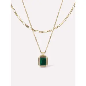 Layered Necklace Set - Temple Green