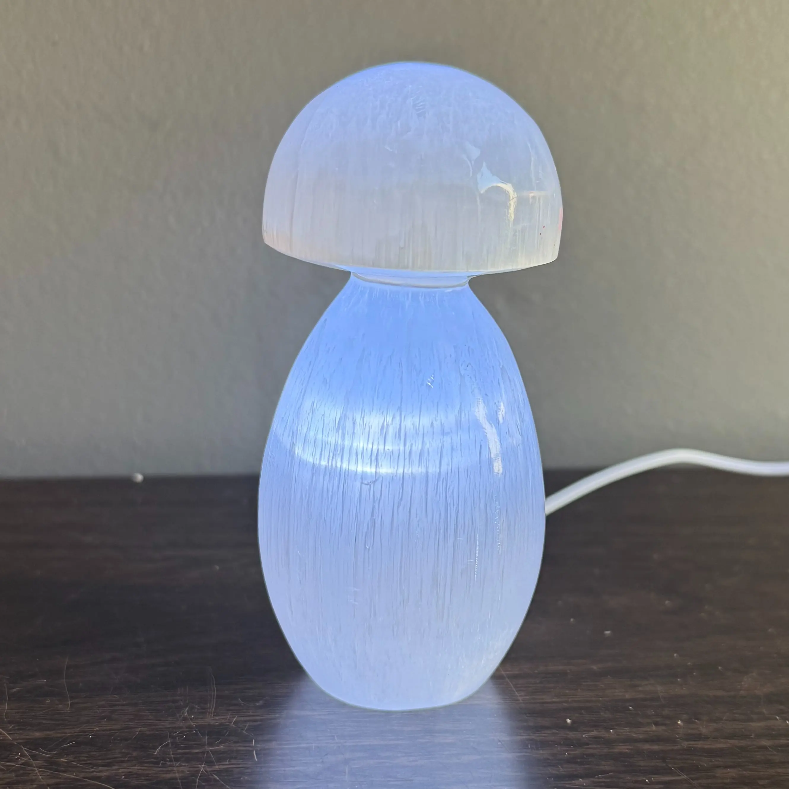 Selenite Mushroom Illumination 4.5 in. x 2 in. - Sapphire & Sage