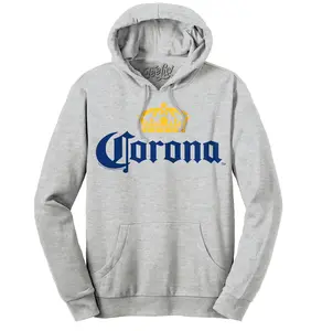 Corona Logo Pullover Hooded Sweatshirt - Gray