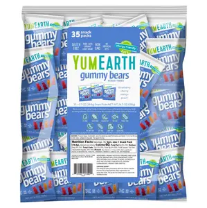 YumEarth Gummy Bears, Assorted, 35 Snack Packs, 0.7 oz (19.8 g) Each