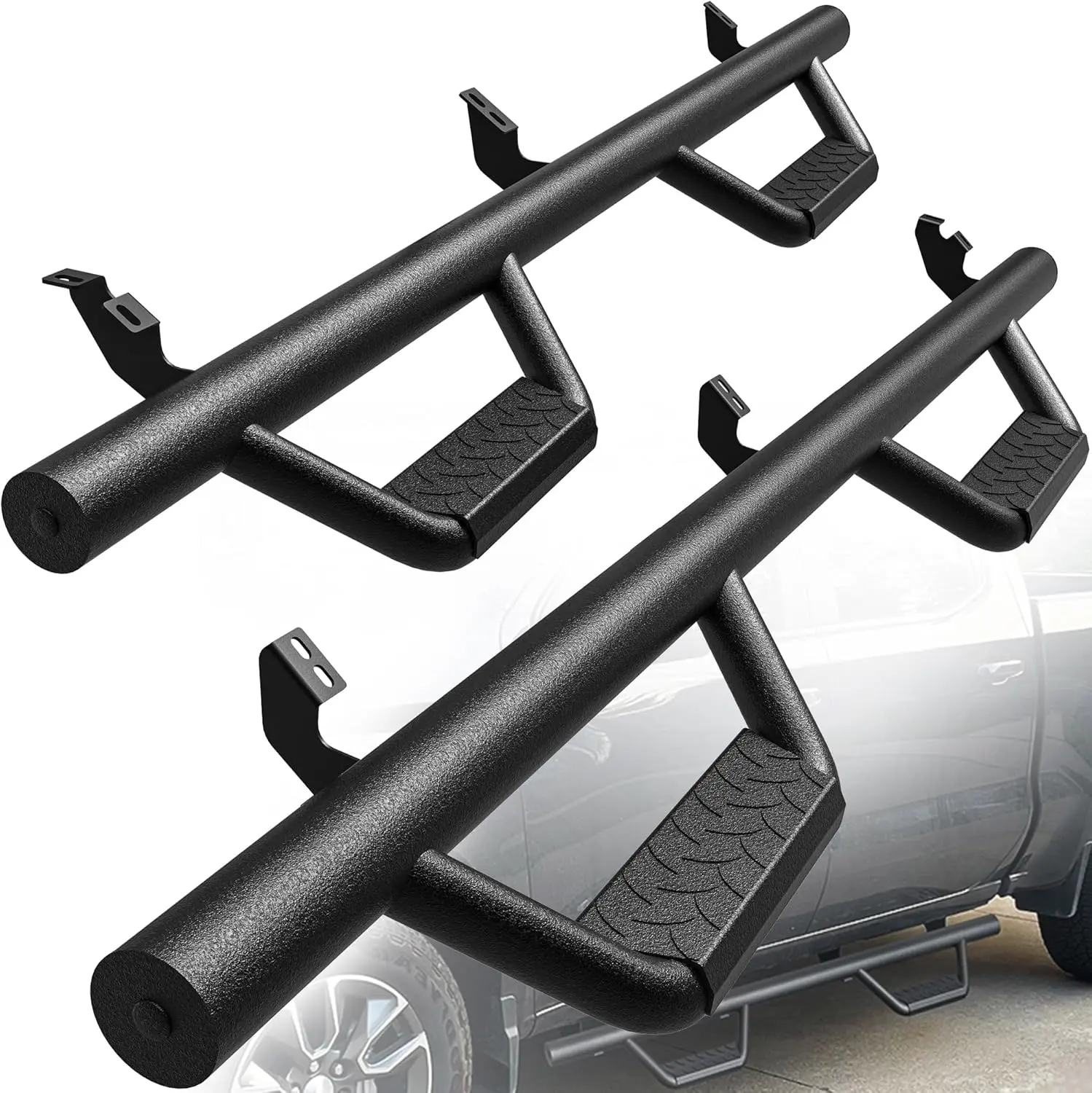 YITAMOTOR Drop Down Running Boards Compatible with Tacoma 2024-2025 Double Cab, 3.5 Inch Tacoma Side Steps Textured Black Nerf Bars Car Accessories Truck Automotive Parts Powder Coated