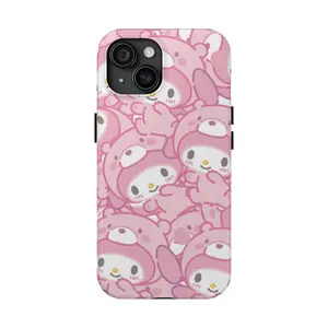 My Melody Pattern Tough Phone Case for iPhone 16 15 14 13 12 11 Pro Plus Pro Max X XS XR