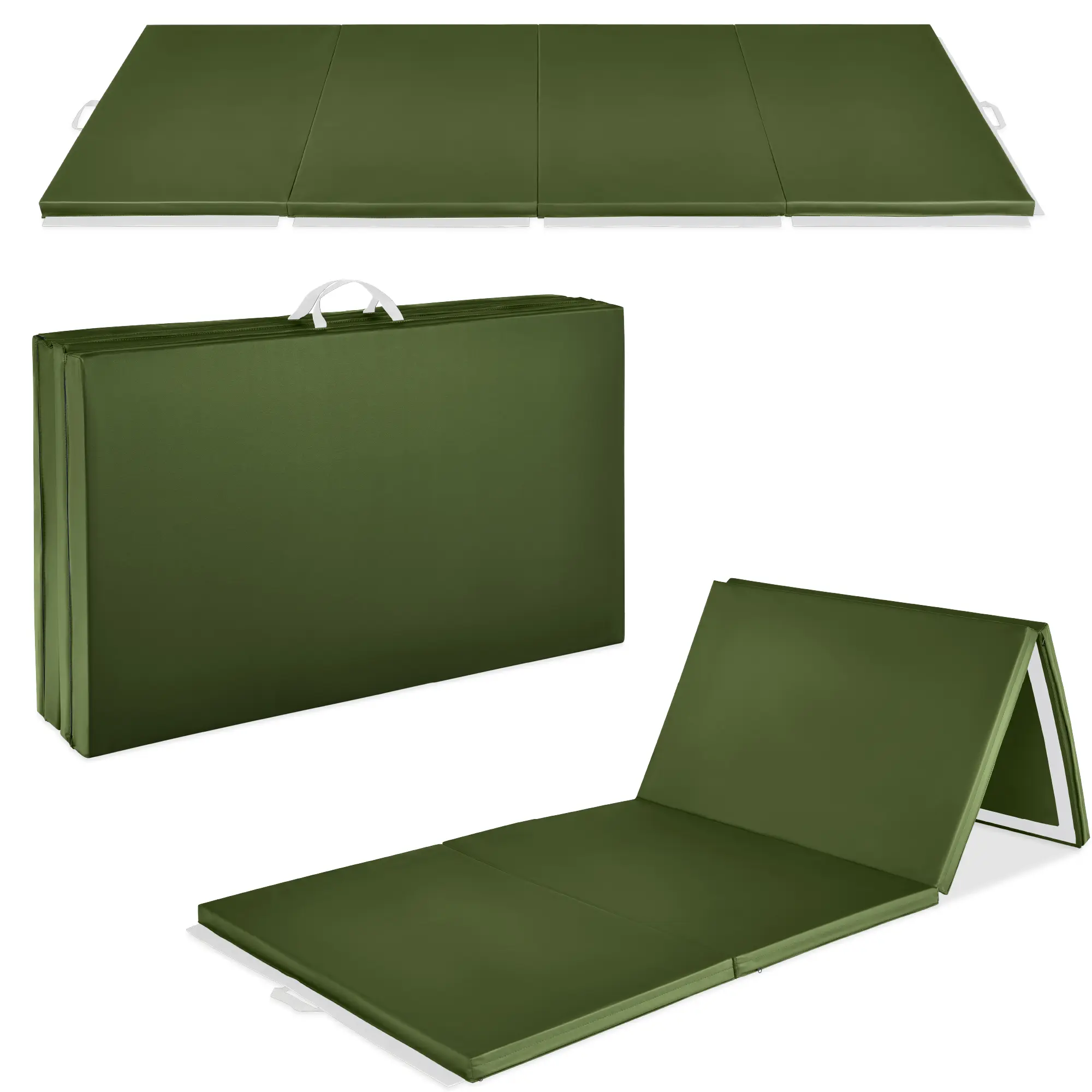 Best Choice Products 10ftx4ftx2in Extra Thick  Gymnastics Gym Folding Exercise Aerobics Mats with Balance Beam Option