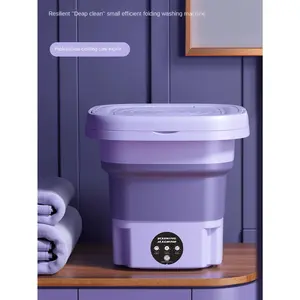 1PC 110V 8L Portable Mini Washing Machine With 3 Modes Deep Cleaning Half Automatic Washt, Foldable Mini Washing Machine For Underwear, Socks, Baby Clothes, Towels,Travel