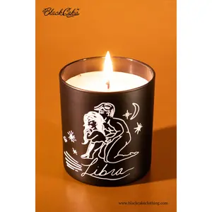 Black Cake Libra Zodiac Massage Candle – Passion Floral Scent, Soy & Coconut Wax, 40 Hour Burn Time, Astrology Gift, Hand Poured in Los Angeles