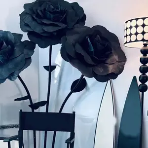 Instagram-style giant black rose wedding prop backdrop for wedding decorations, artificial flowers, and simulated flowers.