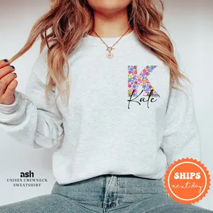 Monogram Sweatshirt for Women | Monogrammed Sweater | Monogram Pullover | Monogrammed Gifts | Custom Crewneck | Personalized Gift Ideas unisex 90s graphic tees sweatshirt hoodie saltburn