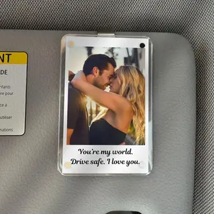 Personalized Photo Car Visor Clip, Boyfriend Gift, Safe Driving Gift, Custom Car Gift, Couples Gift, Gift for Husband Birthday, Aniversario Gift for Him, Acrylic Visor Photo Frame