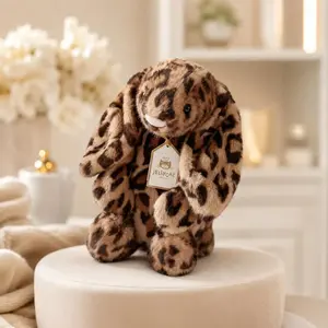 Jellycat Cobblehop Bunny Ruby Leopard Plush, Rare Spotted Rabbit Stuffed Animal, Soft Collectible Bunny Toy, Cute Gift for Kids Adults, New With Tags, US Stock