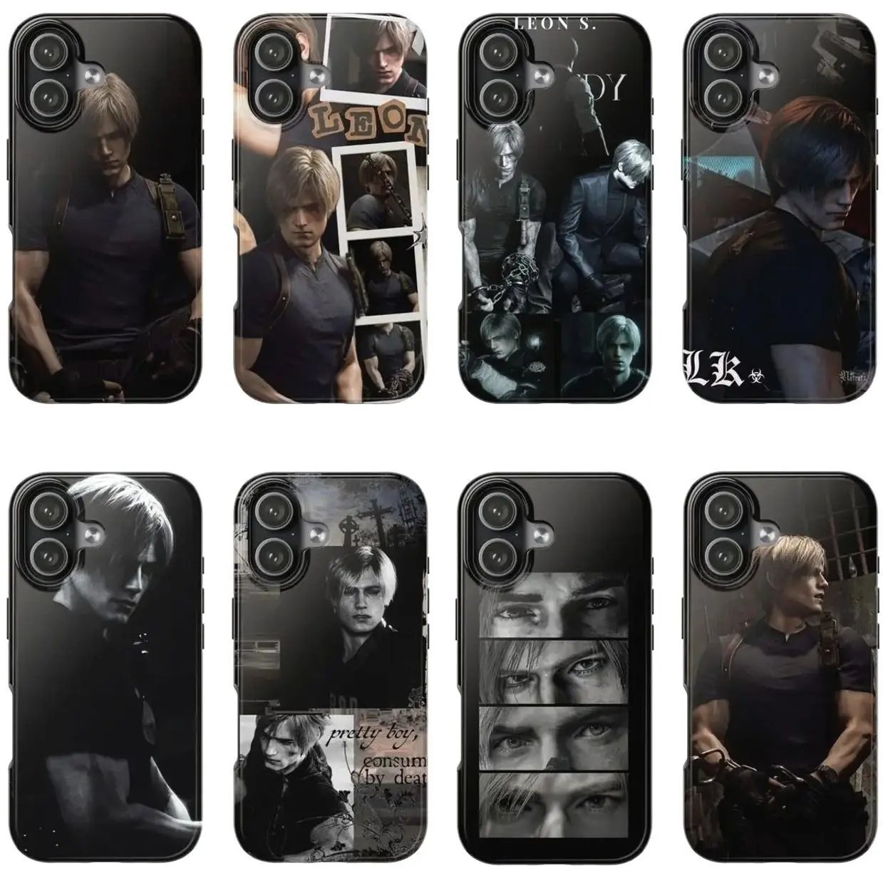 8 Vers Leon S. Kennedy Tough Phone Case, Resident Evilll Dark Tone Case Cover Y1114 | Phone Case Compatible with iPhone 17 16 15 14 13 12 11 pro pro max & Samsung S25 S24 S23 S22 S21 Durable Protection Dual Layer Design Glossy