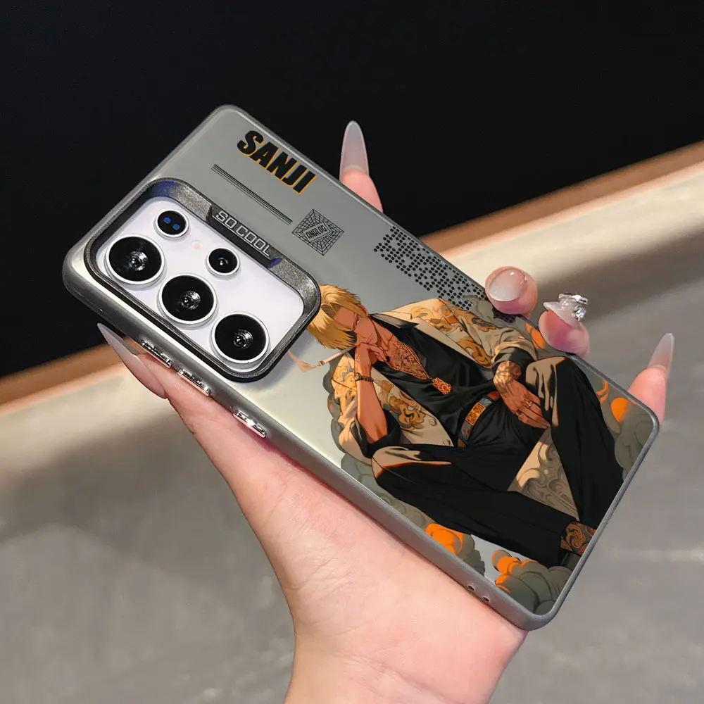 Hot-Blooded Anime for Man S-Sanji Phone Case Suitable for SamSung for Galaxy S25 Edge, S24, S23, S22, S21, S20 FE Ultra Plus 4G/5G Matte Silvery Hard Back Cover New Creative Design