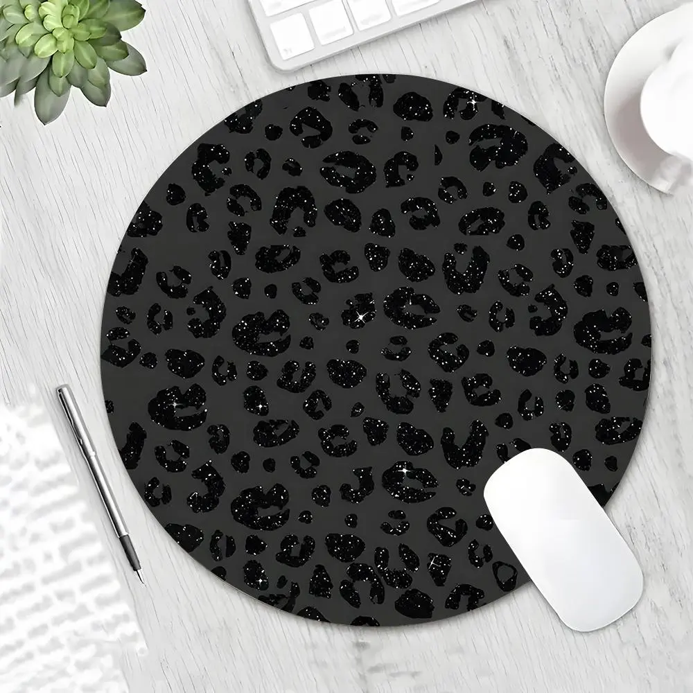 Leopard Pattern Mouse Pad, Round Mouse Pad with Non-slip Rubber Base, Decorative Mouse Mat for Gaming & Office, Gaming Mouse Pads, Non Slip Mousepad, Gaming Accessory