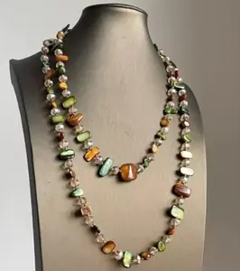 Crystal Bohemian Multicolored Shell Double-Layer Necklace Luxury Long Necklace