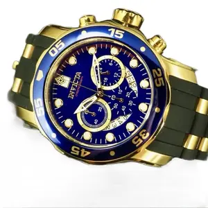 Men’s Invicta Watch 48mm Chronograph - Blue Black Gold - Water Resistant - Quartz