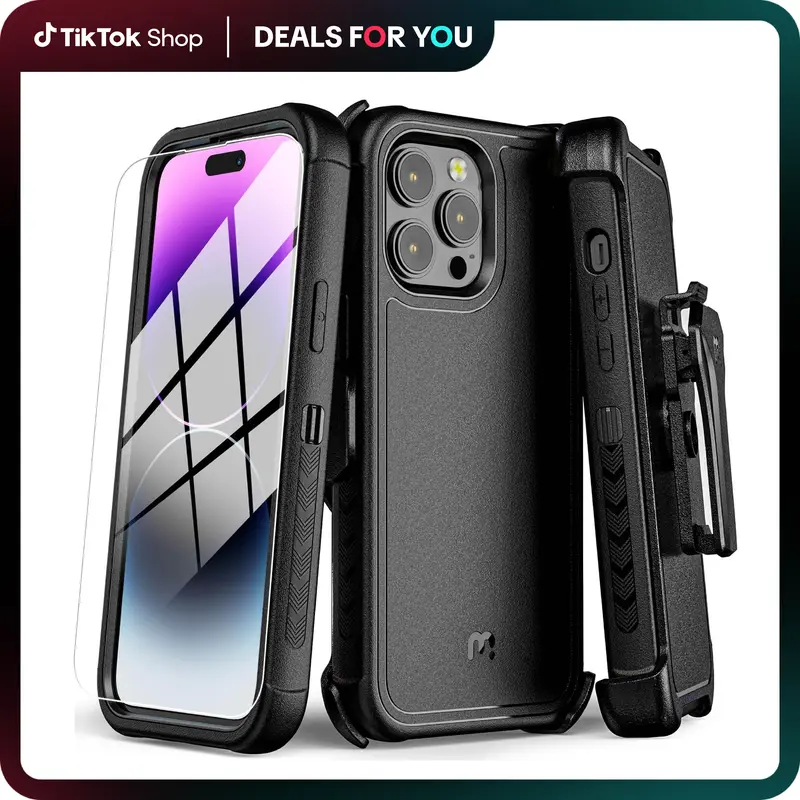 MYBAT PRO Maverick Series Smartphone Cover - 360-Degree Rotating Kickstand, Drop-Proof, Shockproof, Heavy-Duty Protection, Belt Clip Holster, Screen Protector, Non-Slip Textured Grip, Multi-Layered Phone Accessories