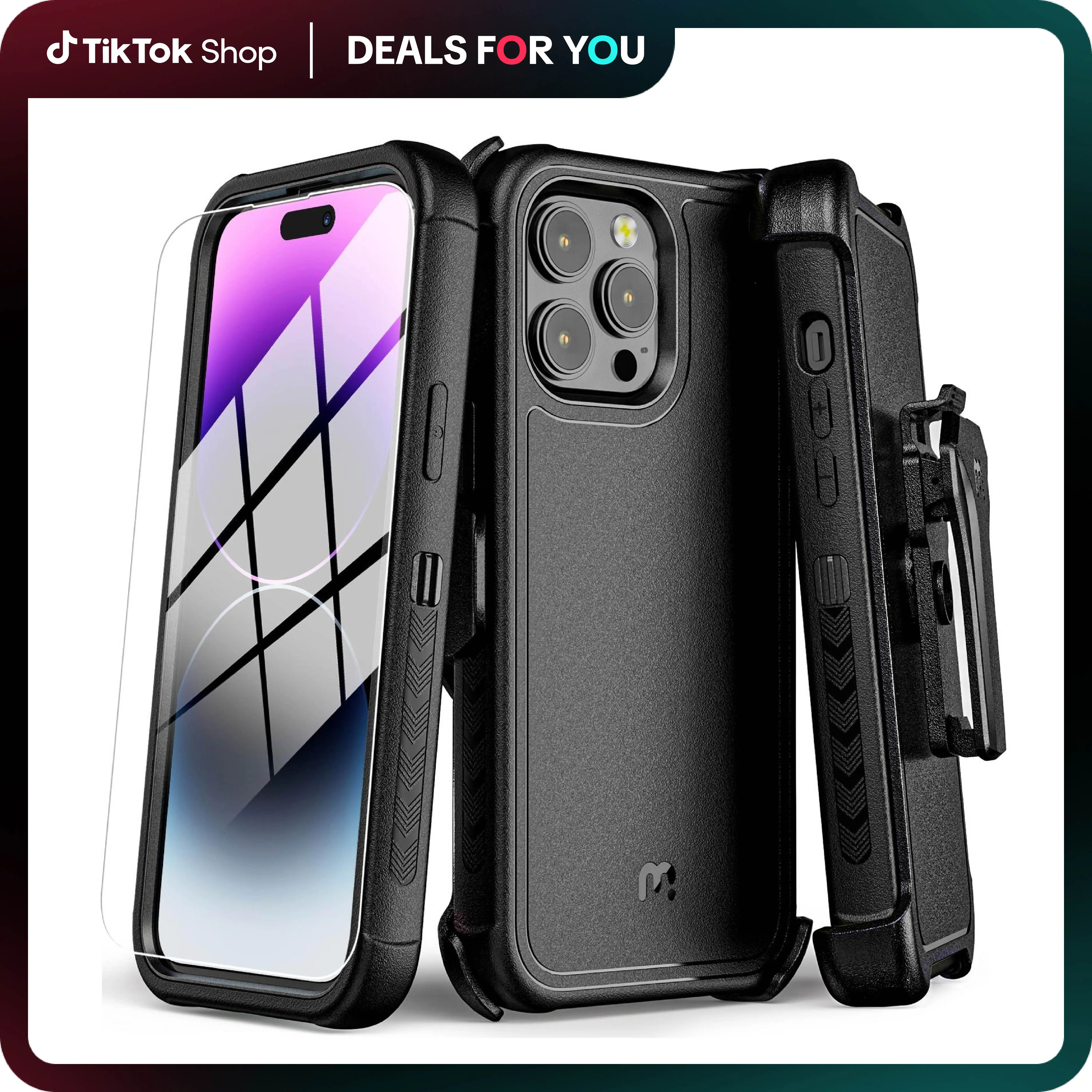 MYBAT PRO Maverick Series Protective Case with Belt Clip Holster, Drop-proof, Shockproof, with 360° Rotating Kickstand, Heavy Duty Protection