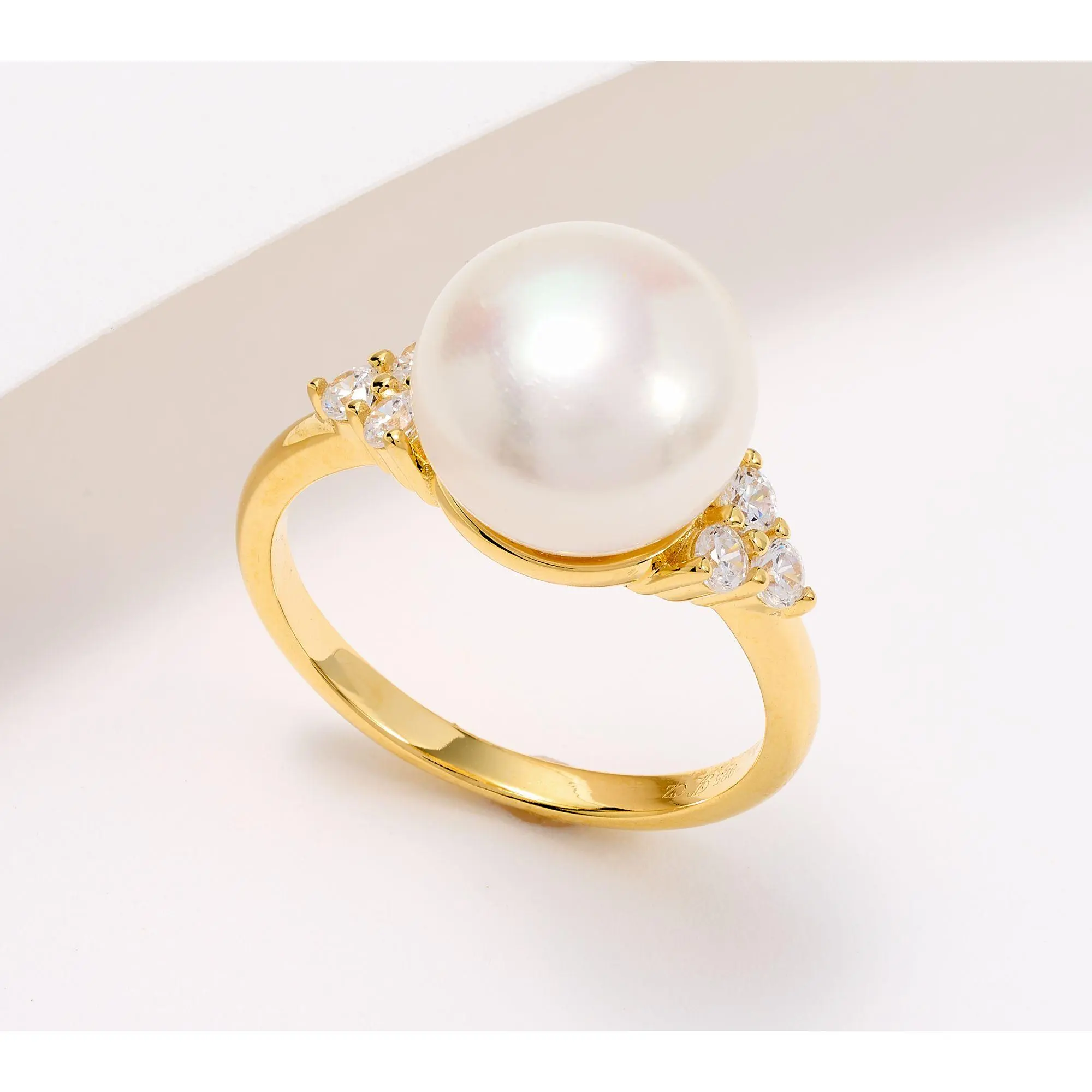Honora Cultured Pearl with Diamonique Ring