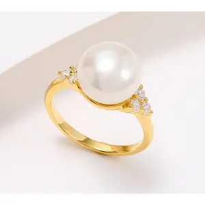 Honora Cultured Pearl with Diamonique Ring