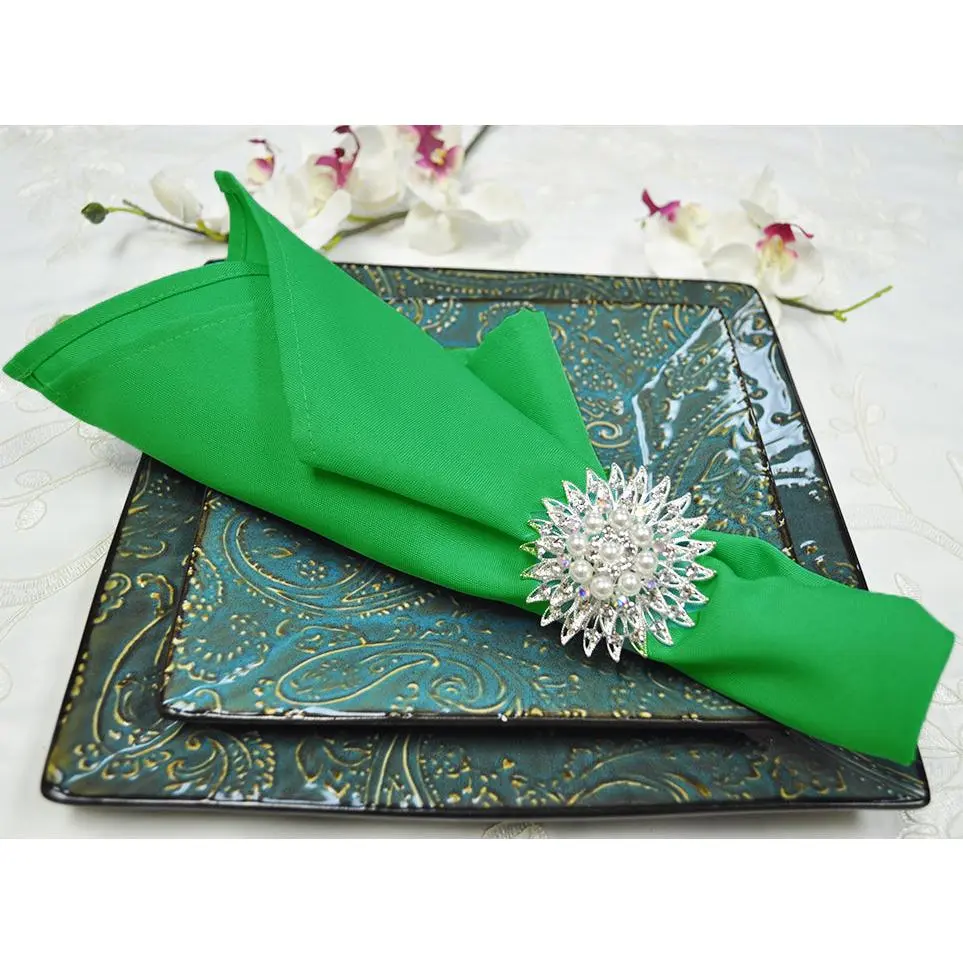 20"x20" Premium Polyester Napkins - Emerald Green (10pcs/pk)