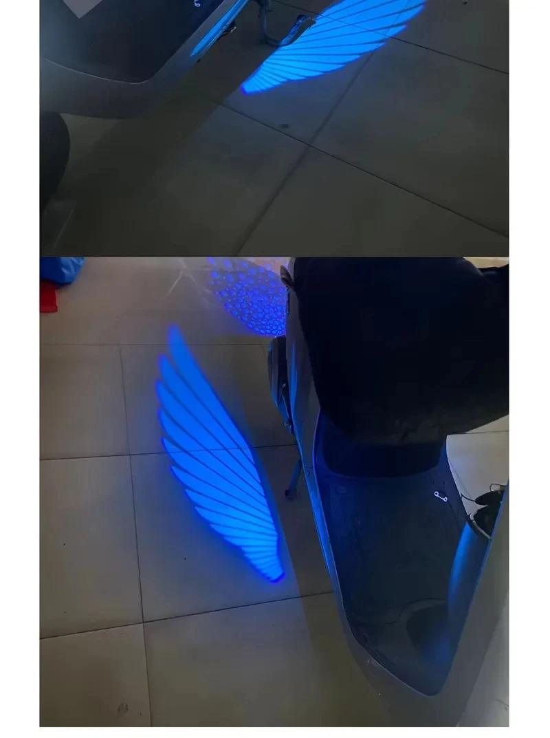 2pcs Angel Wings Welcome Light For Motorcycle LED Underbody Light Projector Decorative Atmosphere Light Accessories