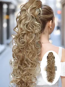 26 Inch Long Curly Ponytail Extension, Natural Fluffy Synthetic Ponytail Extension, Synthetic Hairpiece for Women & Girls Daily Use, Synthetic Extensions
