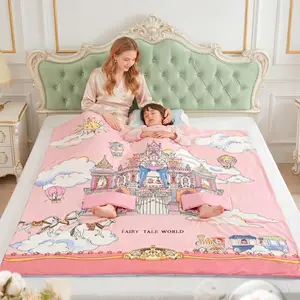 2026 New Summer Children’s Quilt — Leg and Belly Protection for Sleep, Anti-Kick Design, Cooling Feel, Machine Washable, Baby Air-Conditioning Quilt, Limbs Can Be Extended Skin Friendly Blanket Soft Lightweight Blanket