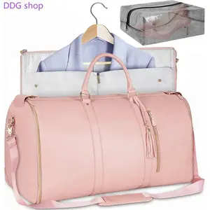 Women 2-in-1 Convertible Garment Duffle Bag Waterproof Weekender Travel Bag with Shoe Pouch Large 57L Carry On Luggage for Gym, Hospital, Business & Weekend Trips