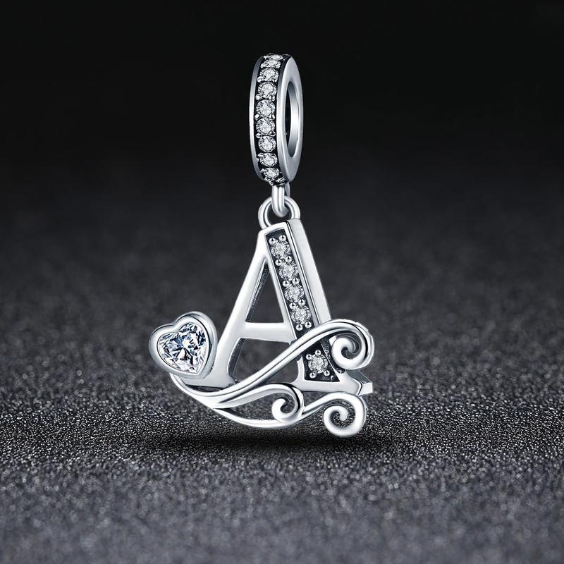 valentines gifts for gf Silver Letter Charm Fit for Pandora Charms Bracelet Alphabet Initial Dangle Charms Beads Jewelry Gifts for Women
