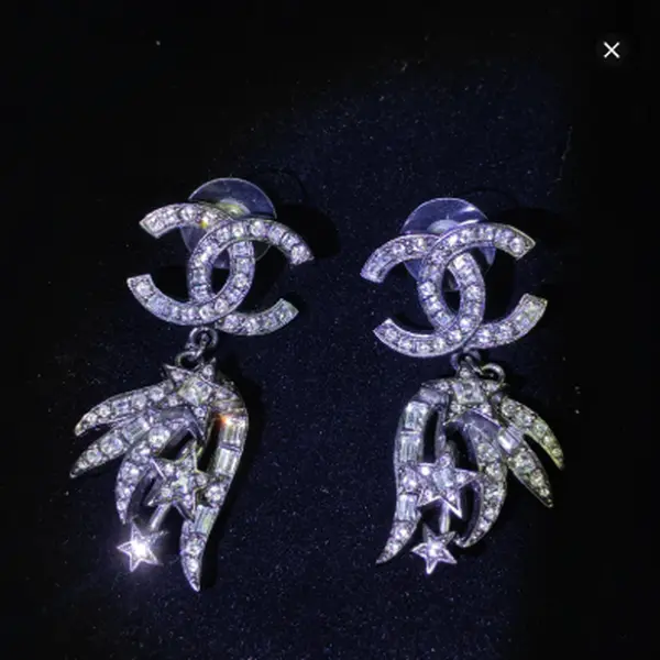 Pre-owned Chanel Double C Diamond Earrings（SZS 21055 ）
