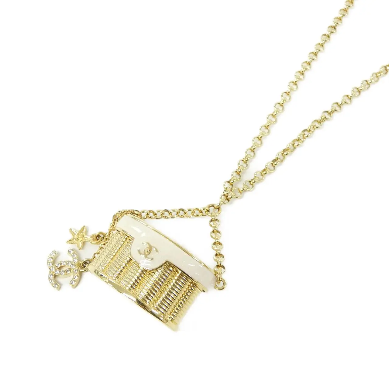 Pre-owned CHANEL Brass Small Leather Goods ABF044 Necklace