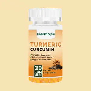 Turmeric and Ginger with Black Pepper Gummies, Turmeric Curcumin Supplement, Joint Health Support Gummy, 30 Gummies Edible