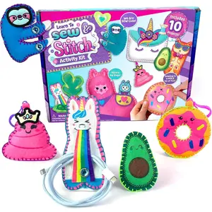 Sewing Kit for  8-12 Beginner Sewing Kit with 10 DIY Projects, Sew & Stitch Learn to Sew Arts and Crafts Kit for  Girls and Boys