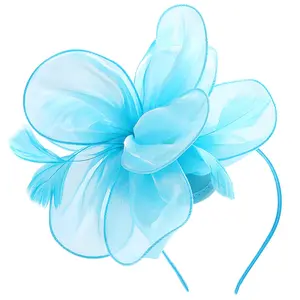 Fascinators Hat for Women Tea Party Hats Ribbons Feathers Headband Kentucky Derby Hair Clip for Cocktail Wedding