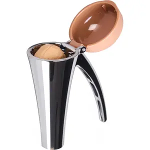 Effortlessly Cracks Large to Medium Nuts, Heavy Duty Nut Cracker Tool with Splash-Proof Brown Lid, Long Ergonomic Leverage & Spring Return for Walnut Pecan