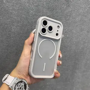 Luxury Matte Armor for Magsafe Magnetic Phone Case for Apple 17 16 15 14 13 Pro Max Plus 17Pro Wireless Charge Shockproof Cover