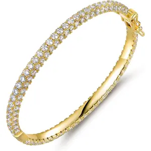 18K Gold Plated Crystal Bling Eternity Bangle Bracelet