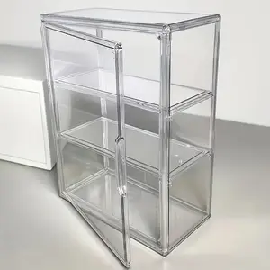 Clear Display Case, Modern storage cabinet, Space Saver Cabinet - Heavy-Duty Acrylic Construction, No Assembly Required, Transparent Display Cabinet for Shops, Home Offices & Collectibles - Space-Saving Organizer, Perfect Gift for Christmas