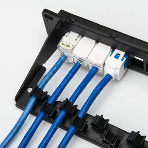 Zoobla 48-Port Cat5e UTP Patch Panel - SPCC Material with Black Powder Coating, Brass Housing, Nickel-Plated Construction, Integrated Cable Management for Computers & Office Cables Accessories
