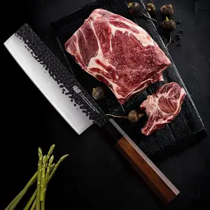 FINDKING 7 Inch Nakiri Knife,Japanese Style Cleaver Knife, Sushi Knife, 9Cr18MoV High Carbon Steel Blade, Professional Kitchen Knives, African Rosewood Octagonal Handle,Dynasty Series, Cutting for Fish, Meat,Vegetable,Fruit